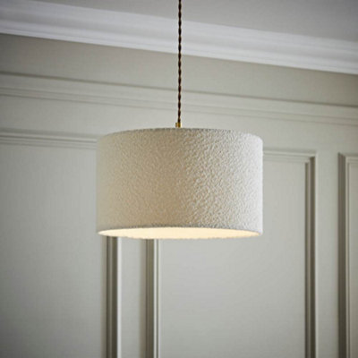 Valuelights Reni Cream Boucle Drum Ceiling Lamp Shade (D)35Cm - image 1