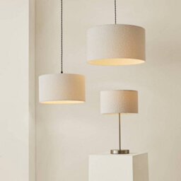 Valuelights Reni Cream Boucle Drum Ceiling Lamp Shade (D)35Cm - thumbnail 6