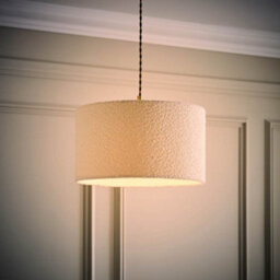 Valuelights Reni Cream Boucle Drum Ceiling Lamp Shade (D)35Cm - thumbnail 2