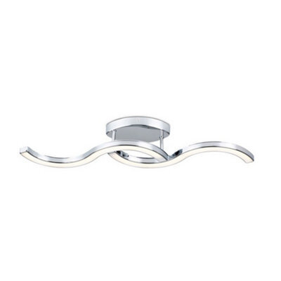 Luminosa Lighting Luminosa Bezier Integrated Led Semi Flush Light Chrome