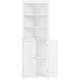 163 Cm Tall Bathroom Corner Cabinet With Door Cabinet And Adjustable Shelves