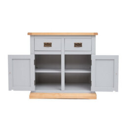 Cabinet Bits Bomporto Light Grey 2 Drawer 2 Door Sideboard Brass Drop Handle - thumbnail 4
