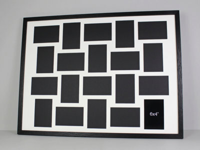 Photoframesandmore Walnut Colour Multi Photo Frame. Suits 20 6X4Inch Photos. Mixed Layout. Wooden - image 1