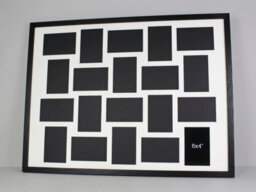 Photoframesandmore Walnut Colour Multi Photo Frame. Suits 20 6X4Inch Photos. Mixed Layout. Wooden - thumbnail 1