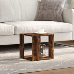 Berkfield Coffee Table Smoked Oak 32X32X30 Cm Engineered Wood - thumbnail 3