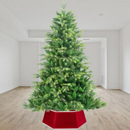 Shatchi 26.8Inch Christmas Tree Skirt Foldable Velvet Xmas Tree Stand Base Cover For Tree Decorations - thumbnail 3
