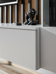 Arte Verti Contemporary Entertainment Media Unit 4 Doors Shelves Pearl Grey And Artisan Oak Effect (W)2200mm (H)1480mm (D)350mm - thumbnail 5