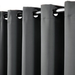 "Ohs Eyelet Blackout Curtains Set Of 2 Thermal Ring Top Window Treatment Panels - Charcoal Grey, Width 66"" X Drop 90"""