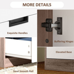 Wyld Haus Coracasa White And Brown Double Wardrobe With Hanging Rail And 3 Drawers, 180H X 80W X 50D Cm - thumbnail 5
