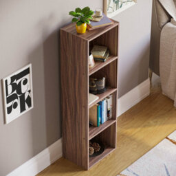 Lassic Vida Designs Oxford Walnut 4 Tier Cube Bookcase Freestanding Shelving Unit (H)1060mm (W)320mm (D)240mm - thumbnail 6