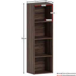 Lassic Vida Designs Oxford Walnut 4 Tier Cube Bookcase Freestanding Shelving Unit (H)1060mm (W)320mm (D)240mm - thumbnail 2