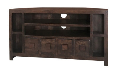 Buttercup Farm Dakota Plus Corner Tv Unit - Mango Wood - L43 X W104 X H55 Cm - Dark Finish - image 1