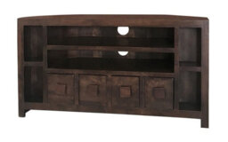 Buttercup Farm Dakota Plus Corner Tv Unit - Mango Wood - L43 X W104 X H55 Cm - Dark Finish - thumbnail 1