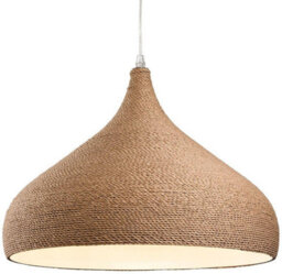 Luminosa Lighting Luminosa Coast 1 Light Dome Ceiling Pendant Brown Rope, E27