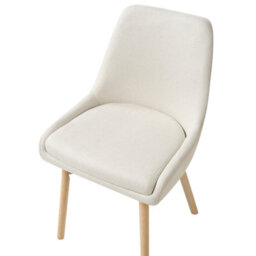 Beliani Set Of 2 Dining Chairs Melfort Fabric Off-White - thumbnail 7