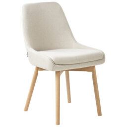Beliani Set Of 2 Dining Chairs Melfort Fabric Off-White - thumbnail 4