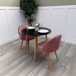 Life Interiors Lucia Dining Set With Round Table And Set Of 2 Lucia Velvet Dining Chairs - thumbnail 2