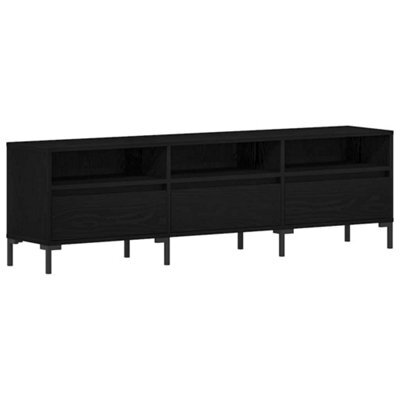 Berkfield Modern Tv Cabinet Black Oak 150X30X44,5 Cm Engineered Wood