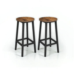 Modcraft Set Of 2 Bar Stools, Industrial Kitchen Breakfast Chairs, Rustic Brown And Black - thumbnail 8