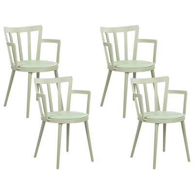 Beliani Set Of 4 Dining Chairs Morill Light Green - image 1