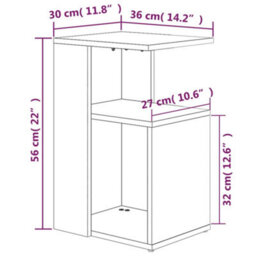 Vidaxl Side Table Smoked Oak 36X30X56 Cm Engineered Wood - thumbnail 6