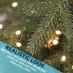 Dellonda Pre-Lit 7Ft Hinged Christmas Tree, Warm White Led Lights & Pe/pvc Tips - thumbnail 9