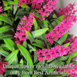 Best Artificial 24Cm Pink Lush Lavender Hanging Basket Flower Topiary Ball - Suitable For Outdoor Use - Weather & Fade Resistant - thumbnail 4