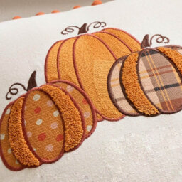 Amorly 30X50Cm Embroidered Pumpkin Pillow Cover With Orange Pompoms, Farmhouse Autumn Cushion Cover, Indoor Outdoor Home Decor - thumbnail 3