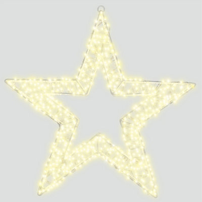 Pegdev - Pdl - Elegant Christmas Star Shaped Pre Lit Led Decoration With 1440 Warm White Leds 50Cm 5M Lead Timer - image 1