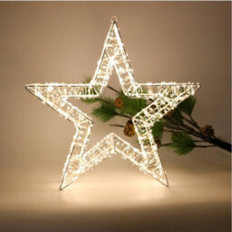 Pegdev - Pdl - Elegant Christmas Star Shaped Pre Lit Led Decoration With 1440 Warm White Leds 50Cm 5M Lead Timer - thumbnail 2