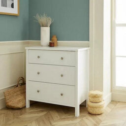 Satin White 3 Drawer Wide Chest Of Drawers (H)840mm (W)800mm (D)410mm - thumbnail 2