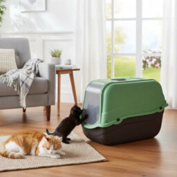Urbn-Living Urbnliving Extra Large Enclosed Cat Litter Tray Filter Box Hooded Large Scoop Toilet Potty - Sage Green - thumbnail 4