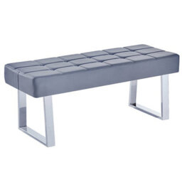 Furniture in Fashion Austin Small Faux Leather Dining Bench In Grey - thumbnail 2