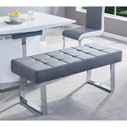 Furniture in Fashion Austin Small Faux Leather Dining Bench In Grey