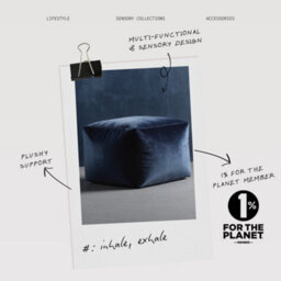 Kosi Atelier Kosiatelier Bean Bag Velvet Footstool Ottomona Cube Pouf Chair Pouffe, Polystyrene Beads Filled - Navy Blue, 35Cm X 35Cm X 35Cm - thumbnail 7