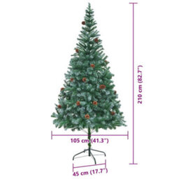 Vidaxl Artificial Christmas Tree With Stand Green 210 Cm Pvc And Steel - thumbnail 3