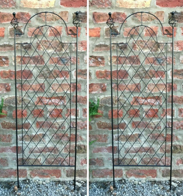 Ruddings Wood Scroll Garden Wall Trellis Climbing Plant Support Frame Black Set Of 2 (H)120Cm - image 1