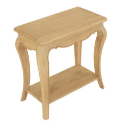 The Furniture Market French Chateau Oak Side Table Solid Sofa Hand-Carved Cabriole Legs Classic French Style Natural Whitewashed Finish - thumbnail 5