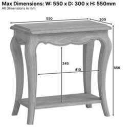 The Furniture Market French Chateau Oak Side Table Solid Sofa Hand-Carved Cabriole Legs Classic French Style Natural Whitewashed Finish - thumbnail 7