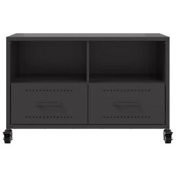 Berkfield Tv Cabinet Black 68X39X43.5 Cm Steel - thumbnail 6