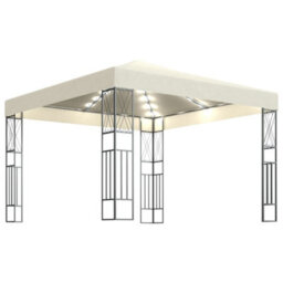Walplus Gazebo With Led String Lights 3X3 M Cream Fabric - thumbnail 2