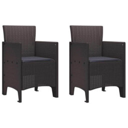 Berkfield Garden Dining Set 3 Pcs Brown Polt Rattan - thumbnail 5