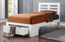 Save On Goods UK 3Ft Single White Wood Wooden Bed Frame.underbed Drawer Storage. Shaker Style,low Foot End - thumbnail 1