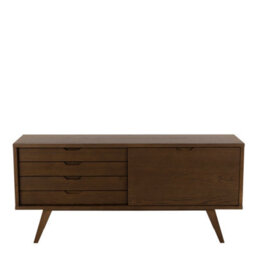 Wyld Haus Jyvaskyla Dark Oak Veneer Sideboard, 1600mm, 4 Drawers With Sliding Door - thumbnail 3