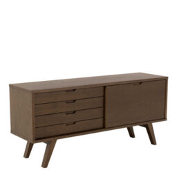 Wyld Haus Jyvaskyla Dark Oak Veneer Sideboard, 1600mm, 4 Drawers With Sliding Door - thumbnail 2