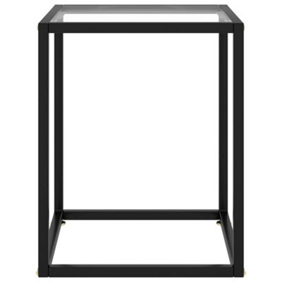 Berkfield Modern Coffee Table Black With Tempered Glass 40X40X50 Cm - image 1