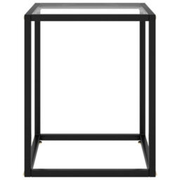 Berkfield Modern Coffee Table Black With Tempered Glass 40X40X50 Cm - thumbnail 1