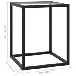 Berkfield Modern Coffee Table Black With Tempered Glass 40X40X50 Cm - thumbnail 5