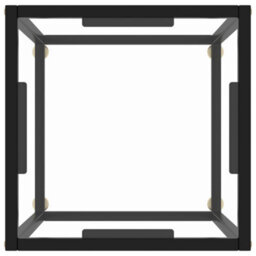 Berkfield Modern Coffee Table Black With Tempered Glass 40X40X50 Cm - thumbnail 3