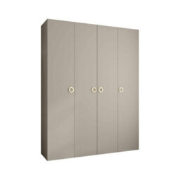 Arte Elegant Cashmere Como I Hinged Door Wardrobe H2460mm W1900mm D500mm, Four Doors, Sixteen Shelves, Two Hanging Rails, Gold Handles - thumbnail 1